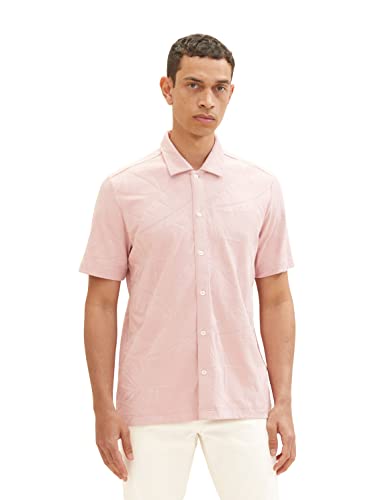 TOM TAILOR Herren 1036931 Sommer-Hemd mit Muster, 11055-Morning Pink, L von TOM TAILOR