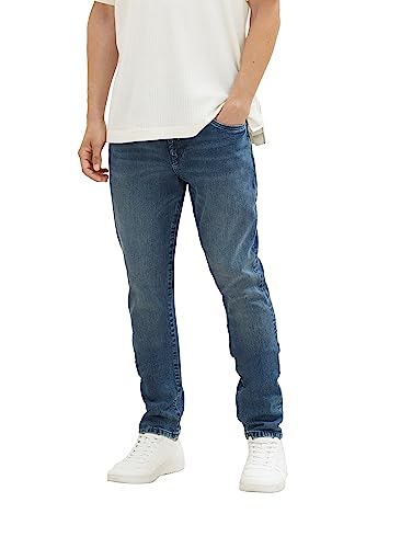 TOM TAILOR Herren 1036999 Troy Slim Jeans, 10123-Destroyed Mid Stone Blue Denim, 32/36 von TOM TAILOR