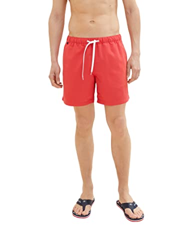 TOM TAILOR Herren 1037011 Basic Badeshorts, 31045-Soft Berry Red, M von TOM TAILOR