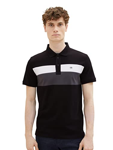 TOM TAILOR Herren 1037068 Poloshirt, 29999 - Black, M von TOM TAILOR