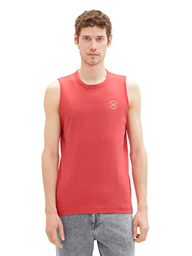 TOM TAILOR Herren 1037261 Tanktop, 31045 - Soft Berry Red, L von TOM TAILOR