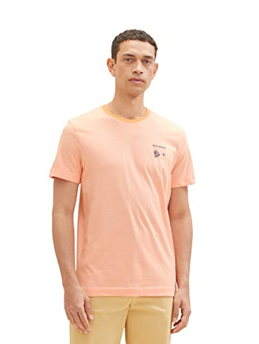 TOM TAILOR Herren 1037268 T-Shirt mit Print, 31994-Melon Orange White Stripe, M TOM TAILOR Herren 1037268 T-Shirt mit Print, 31994-Melon Orange White Stripe, M von TOM TAILOR