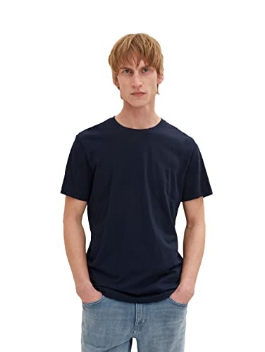 TOM TAILOR Herren 1037280 Basic T-Shirt, 10668 - Sky Captain Blue, M von TOM TAILOR