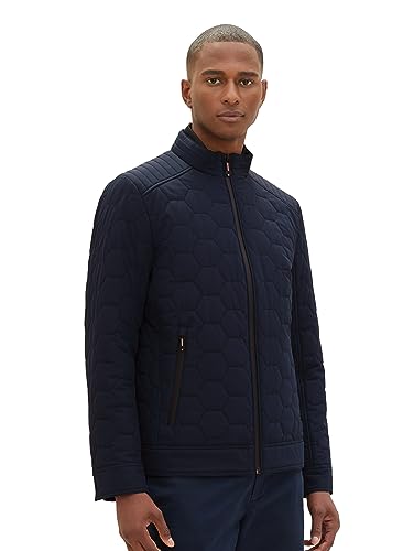 TOM TAILOR Herren 1037334 Steppjacke mit Stehkrgen im Biker-Style, 10668-sky Captain Blue, L von TOM TAILOR