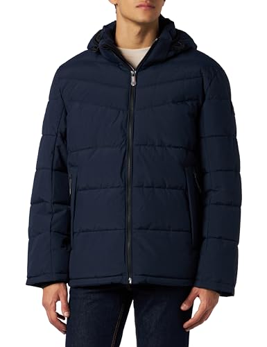 TOM TAILOR Herren 1037339 Puffer-Jacke mit Kapuze, 10668-sky Captain Blue, M von TOM TAILOR