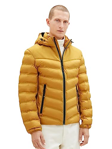 TOM TAILOR Herren 1037341 Hybrid Steppjacke mit Abnehmbarer Kapuze, 10533-golden Fall, XXL von TOM TAILOR