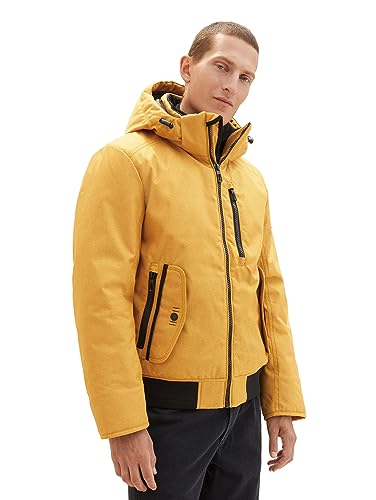 TOM TAILOR Herren 1037343 Blouson Winterjacke mit Abnehmbarer Kapuze, 10533-golden Fall, M von TOM TAILOR