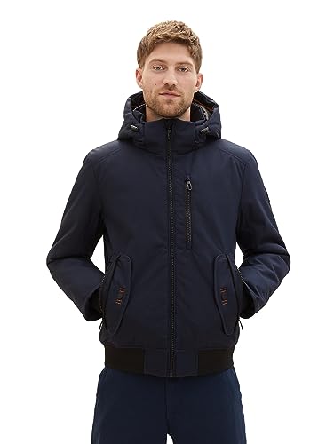 TOM TAILOR Herren 1037343 Blouson Winterjacke mit Abnehmbarer Kapuze, 10668-sky Captain Blue, L von TOM TAILOR