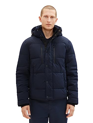 TOM TAILOR Herren 1037346 Winterjacke mit Abnehmbarer Kapuze, 10668-sky Captain Blue, S von TOM TAILOR