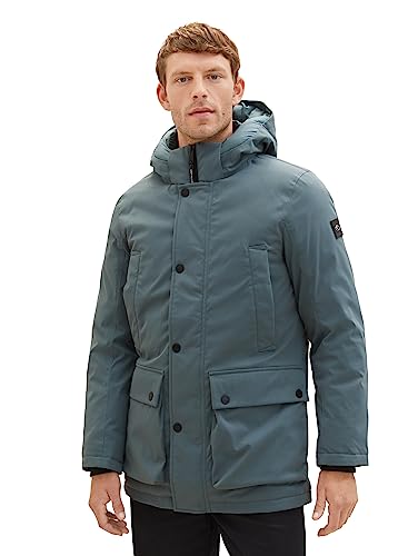 TOM TAILOR Herren 1037347 Arctic Winterpaka mit Abnehmbarer Kapuze, 32506-dusty Dark Teal, S von TOM TAILOR