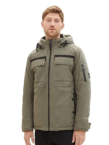 TOM TAILOR Herren 1037351 Coated Field Jacke mit Abnehmbarer Kapuze, 32097-smokey Olive Green, M TOM TAILOR Herren 1037351 Coated Field Jacke mit Abnehmbarer Kapuze, 32097-smokey Olive Green, M von TOM TAILOR