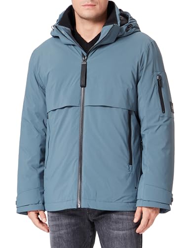 TOM TAILOR Herren 1037353 Hybrid Daunenjacke mit Abnehmbarer Kapuze, 32506-dusty Dark Teal, L von TOM TAILOR