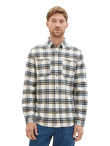 TOM TAILOR Herren 1037434 Comfort Fit Karo-Hemd mit aufgesetzten Brusttaschen, 32275-off White Colorful Check, S TOM TAILOR Herren 1037434 Comfort Fit Karo-Hemd mit aufgesetzten Brusttaschen, 32275-off White Colorful Check, S von TOM TAILOR
