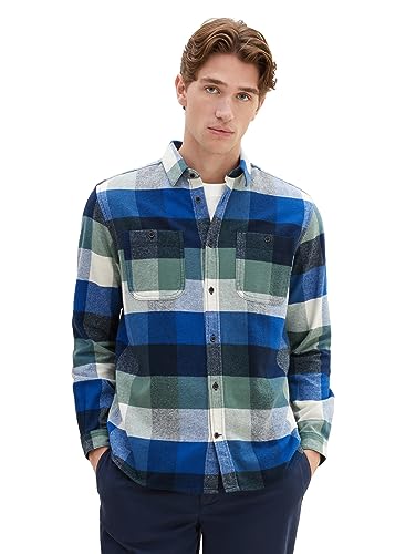 TOM TAILOR Herren 1037434 Comfort Fit Karo-Hemd mit aufgesetzten Brusttaschen, 32311-blue Colorful Block Check, L TOM TAILOR Herren 1037434 Comfort Fit Karo-Hemd mit aufgesetzten Brusttaschen, 32311-blue Colorful Block Check, L von TOM TAILOR