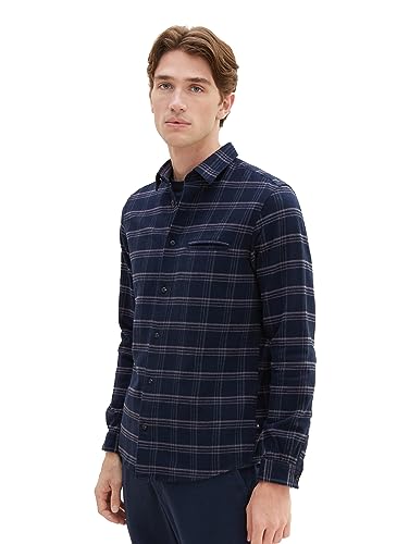 TOM TAILOR Herren 1037447 Regular Fit Karo-Hemd aus Baumwolle, 32308-navy Tonal Check, XL TOM TAILOR Herren 1037447 Regular Fit Karo-Hemd aus Baumwolle, 32308-navy Tonal Check, XL von TOM TAILOR