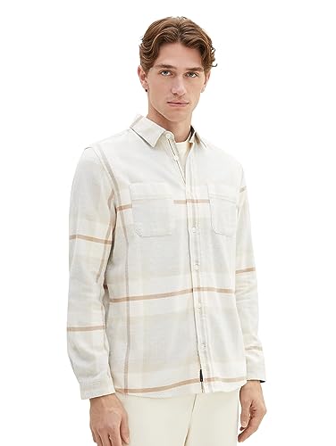 TOM TAILOR Herren 1037449 Comfort Fit Karo-Hemd mit aufgesetzten Brusttaschen, 32312-beige Tonal Big Check, XXL TOM TAILOR Herren 1037449 Comfort Fit Karo-Hemd mit aufgesetzten Brusttaschen, 32312-beige Tonal Big Check, XXL von TOM TAILOR