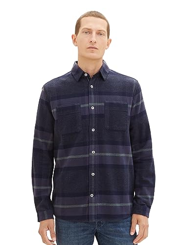 TOM TAILOR Herren 1037449 Comfort Fit Karo-Hemd mit aufgesetzten Brusttaschen, 32313-navy Tonal Big Check, L TOM TAILOR Herren 1037449 Comfort Fit Karo-Hemd mit aufgesetzten Brusttaschen, 32313-navy Tonal Big Check, L von TOM TAILOR