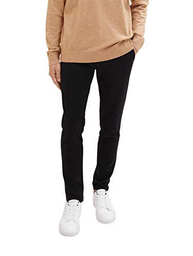 TOM TAILOR Herren Slim Fit Piqué Chino Hose im Jogger-Style mit Gummibund, 29999 - Black, 32/34 TOM TAILOR Herren Slim Fit Piqué Chino Hose im Jogger-Style mit Gummibund, 29999 - Black, 32/34 von TOM TAILOR