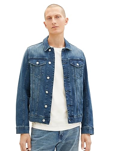 TOM TAILOR Herren 1037634 Stretch Jeansjacke mit aufgesetzten Brusttaschen, 10119-Used Mid Stone Blue Denim, M TOM TAILOR Herren 1037634 Stretch Jeansjacke mit aufgesetzten Brusttaschen, 10119-Used Mid Stone Blue Denim, M von TOM TAILOR