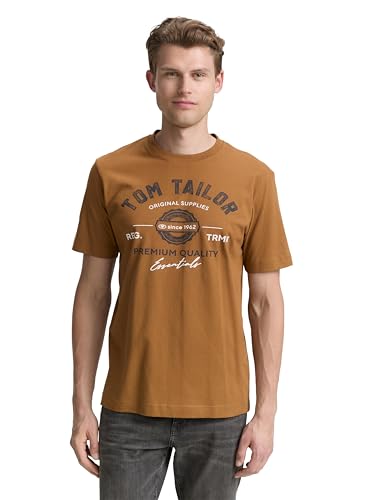 TOM TAILOR Herren 1037735 T-Shirt, 25985-Deep Cognac, XL von TOM TAILOR