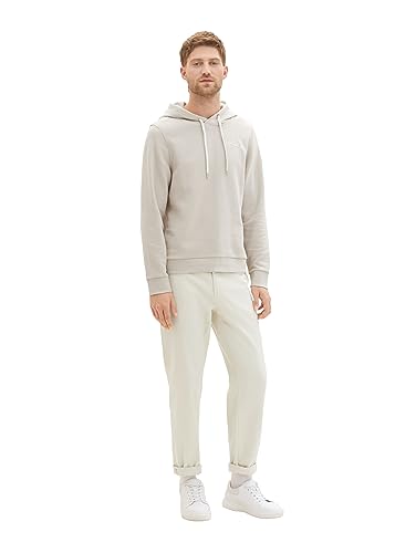 TOM TAILOR Herren 1037751 Sweatshirt Hoodie mit Logo-Print, 26199-beige Alfalfa, M von TOM TAILOR