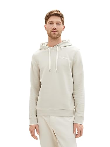 TOM TAILOR Herren 1037751 Sweatshirt Hoodie mit Logo-Print, 26199-beige Alfalfa, XXXL von TOM TAILOR