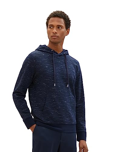 TOM TAILOR Herren 1037833 Basic Hoodie Optik, 32438-navy Soft Spacedye, XXL von TOM TAILOR