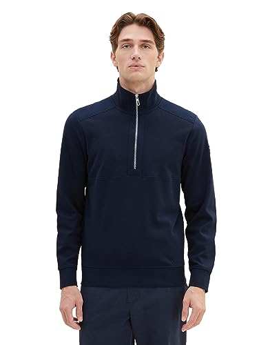 TOM TAILOR Herren 1037857 Troyer Sweatshirt mit Cutline-Optik, 10668-sky Captain Blue, XXL TOM TAILOR Herren 1037857 Troyer Sweatshirt mit Cutline-Optik, 10668-sky Captain Blue, XXL von TOM TAILOR