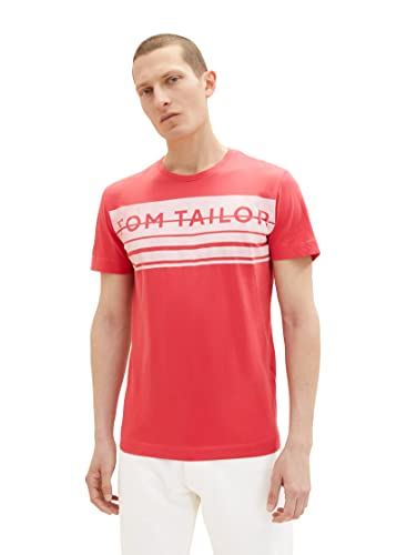TOM TAILOR Herren 1037988 T-Shirt, 31045 - Soft Berry Red, S von TOM TAILOR