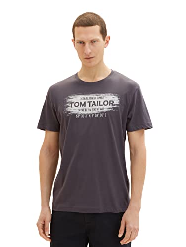 TOM TAILOR Herren 1037990 T-Shirt, 10899 - Tarmac Grey, M von TOM TAILOR