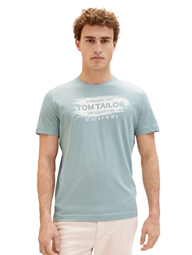 TOM TAILOR Herren 1037990 T-Shirt, 28129 - Light Ice Blue, L von TOM TAILOR