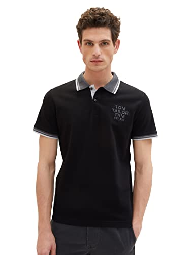 TOM TAILOR Herren 1037994 Poloshirt, 29999 - Black, L von TOM TAILOR