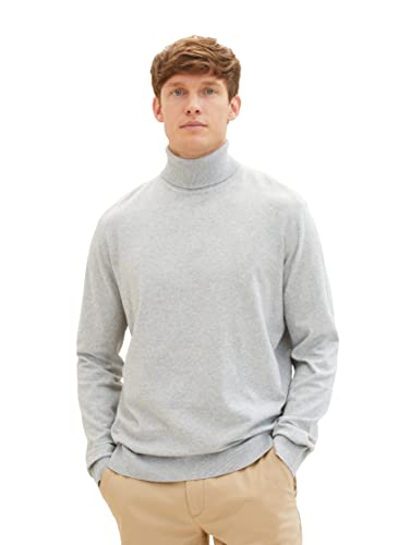 TOM TAILOR Herren 1038195 Cosy Rollkragen-Pullover, 12035-Grey Heather Melange, M von TOM TAILOR