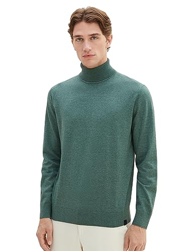 TOM TAILOR Herren 1038195 Cosy Rollkragen-Pullover, 32619-green dust Melange, M von TOM TAILOR