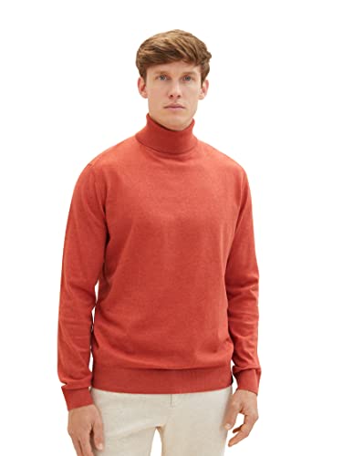 TOM TAILOR Herren 1038195 Cosy Rollkragen-Pullover, 32720-warm red Melange, M von TOM TAILOR