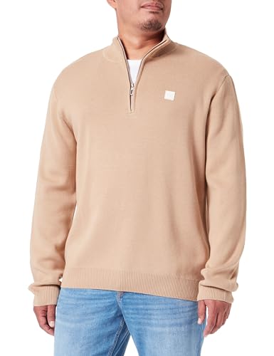 TOM TAILOR Herren 1038197 Troyer Strickpullover, 10942-Beach Sand, XXXL von TOM TAILOR