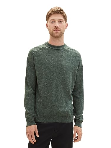 TOM TAILOR Herren 1038234 Crewneck Strick-Pullover in Melange-Optik, 32748-green dust Twotone Grindle, XXL von TOM TAILOR