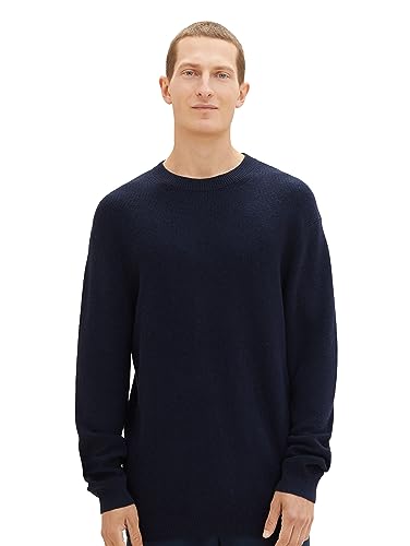 TOM TAILOR Herren 1038238 Cosy Basic Crewneck Strick-Pullover, 13160-Knitted Navy Melange, XL TOM TAILOR Herren 1038238 Cosy Basic Crewneck Strick-Pullover, 13160-Knitted Navy Melange, XL von TOM TAILOR