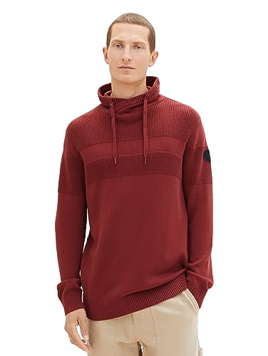 TOM TAILOR Herren 1038247 Strick-Snood aus Baumwolle, 32220-burned Bordeaux red, L von TOM TAILOR