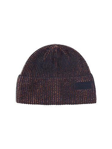 TOM TAILOR Herren 1038516 Beanie Mütze aus Baumwolle, 32740-navy red orange Blue Mouline, OneSize von TOM TAILOR