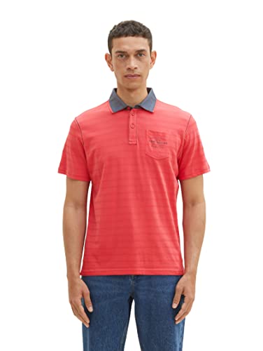 TOM TAILOR Herren 1038533 Poloshirt mit Brusttasche, 31045-Soft Berry Red, 3XL von TOM TAILOR