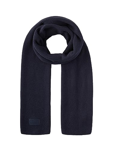 TOM TAILOR Herren 1038544 Basic Winterschal aus Baumwolle, 13160-Knitted Navy Melange, OneSize von TOM TAILOR