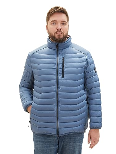 TOM TAILOR Herren 1038566 Hybrid Steppjacke mit Stehkragen, 10877-China Blue, 2XL von TOM TAILOR