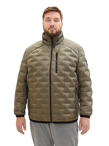 TOM TAILOR Herren 1038571 Hybrid Steppjacke mit Abnehmbarer Kapuze im Kragen, 32097-smokey Olive Green, 3XL von TOM TAILOR