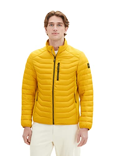 TOM TAILOR Herren 1038606 Hybrid Steppjacke mit Stehkragen, 32096-symphonic Sun Yellow, XL von TOM TAILOR