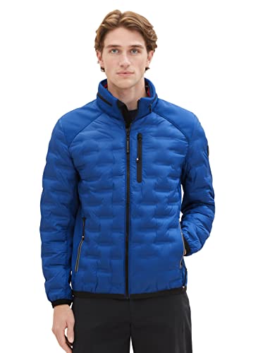 TOM TAILOR Herren 1038608 Hybrid Steppjacke mit Abnehmbarer Kapuze im Kragen, 19168-hockey Blue, M von TOM TAILOR