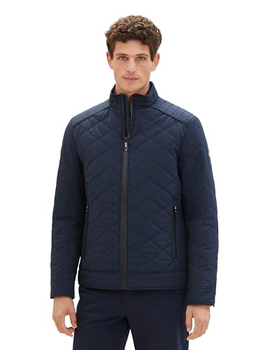 TOM TAILOR Herren Biker Steppjacke mit Stehkragen, 10668 - Sky Captain Blue, L von TOM TAILOR