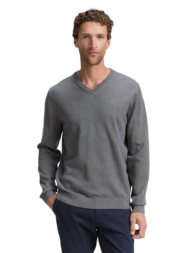 TOM TAILOR Herren 1039811 Pullover, 38679-Classic Dark Grey Melange, XS TOM TAILOR Herren 1039811 Pullover, 38679-Classic Dark Grey Melange, XS von TOM TAILOR