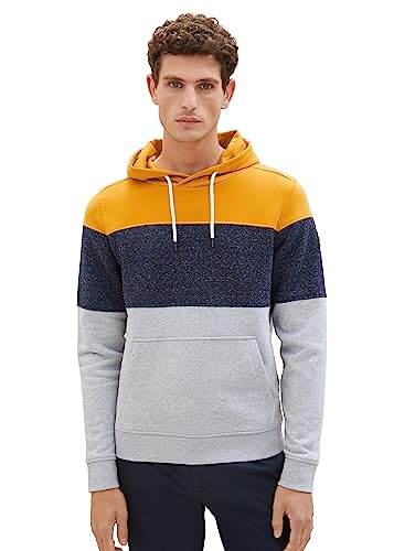 TOM TAILOR Herren 1039889 Hoodie mit Cutline-Optik, 10680-Flame Brown, XXL von TOM TAILOR