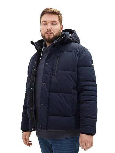 TOM TAILOR Herren 1039930 Winterjacke mit Abnehmbarer Kapuze, 10668-sky Captain Blue, XXL von TOM TAILOR